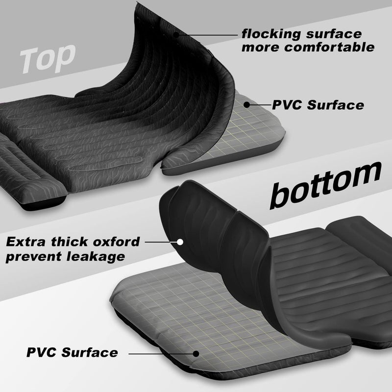 Umbrauto SUV Air Mattress for Trunk: Upgraded Car Camping Mattress with Flocked Surface and Extra Thick Bottom, Van Sleeping Bed for Back Seat with Pump, Nozzle, Repair Patch, Carry Bag - Image 4