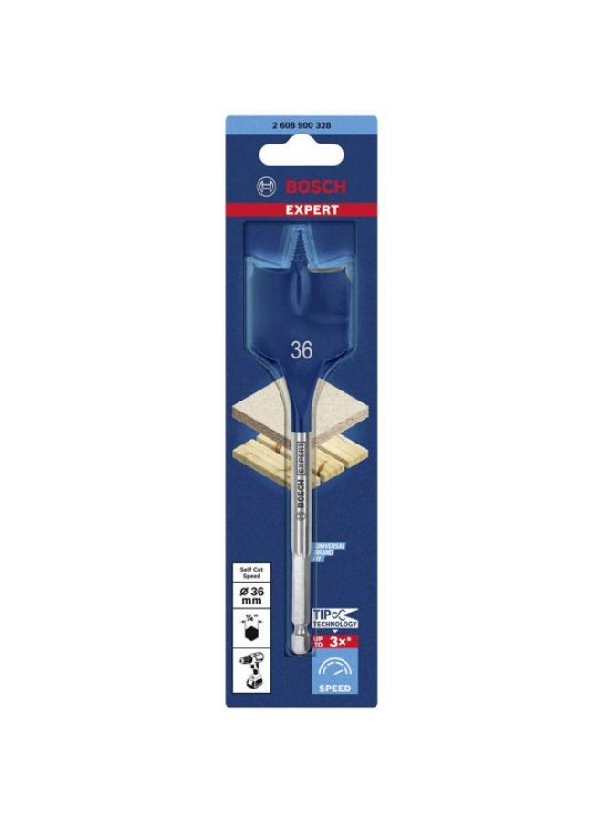 BOSCH Expert Self-Cut Speed Spade Drill Bit Silver and Blue 36 x 152mm JE2 608 900 328 - Image 2