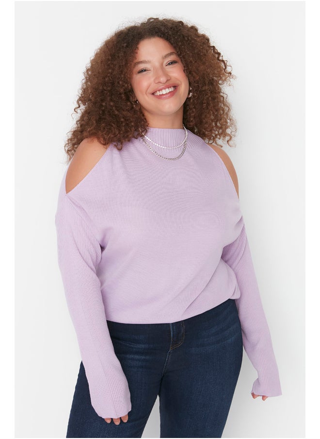 trendyol - Lilac Cut Out Detailed Knitwear Sweater TBBAW23AN00025 - Image 1
