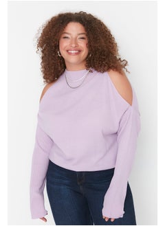 Lilac Cut Out Detailed Knitwear Sweater TBBAW23AN00025