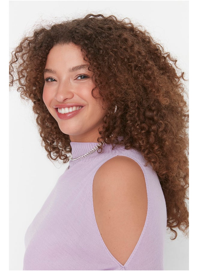 trendyol - Lilac Cut Out Detailed Knitwear Sweater TBBAW23AN00025 - Image 1