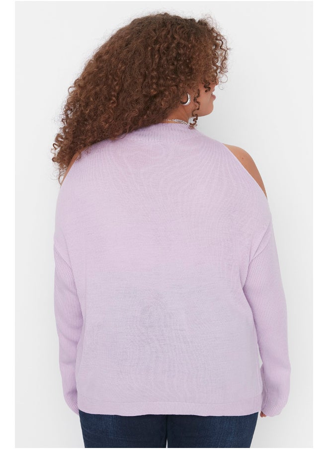 trendyol - Lilac Cut Out Detailed Knitwear Sweater TBBAW23AN00025 - Image 1
