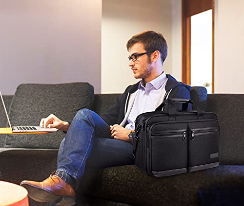 KROSER Laptop Bag Stylish Laptop Briefcase Fits Up to 173 Inch Expandable WaterRepellent Shoulder Messenger Bag Computer Bag with RFID Pockets for BusinessTravelCollegeMenWomenBlack - Image 3