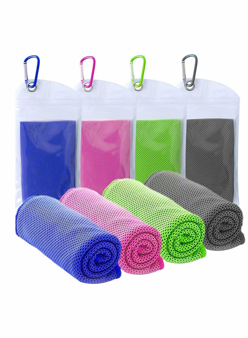 KASTWAVE Cooling Exercise Towel, 4Pcs Neck Reusable Chill Cool Absorbent Sports Towel for Workout, Gym, Fitness, Golf, Yoga, Camping, Hiking, Travel, Outdoor Sports Towel - Image 1