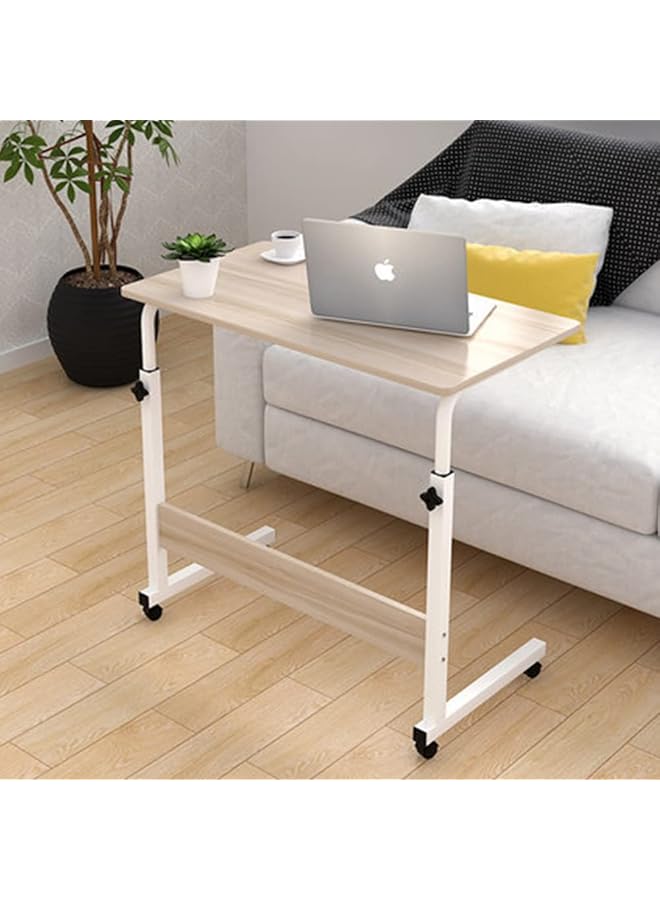 erorex Adjustable Over Bed Table Mobile Bedside Desk Dormitory Portable Laptop Computer Desks 60 X 40 Cm White - Image 3
