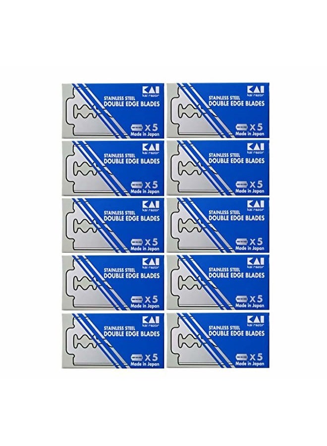 kai razor 50 Stainless Steel Double Edge Safety Blades - Image 1