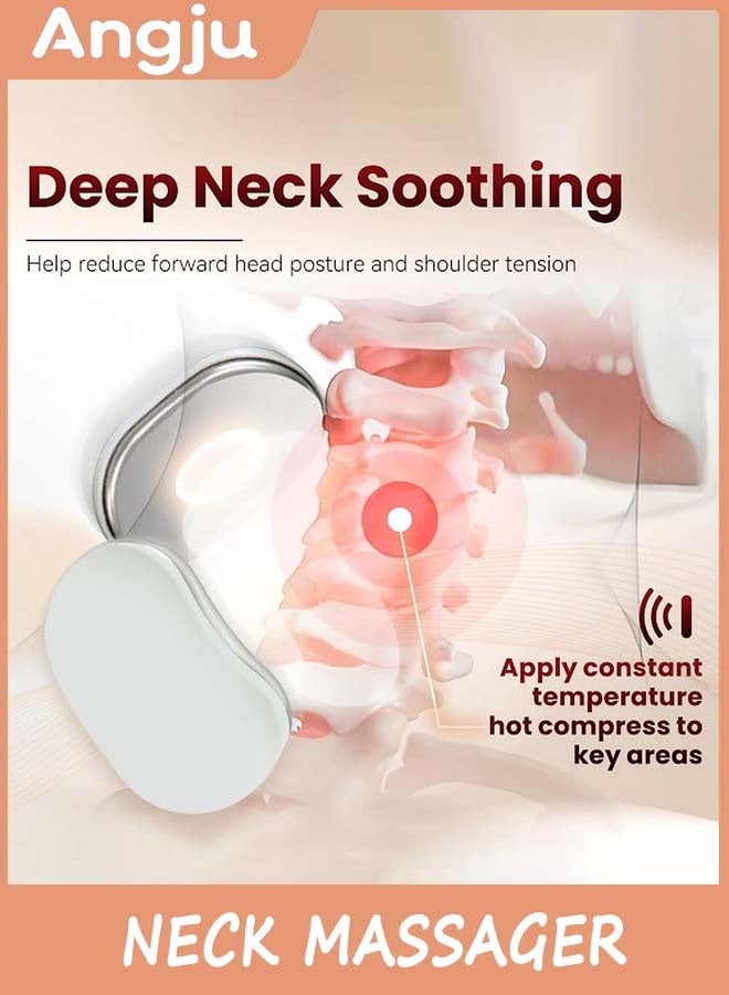 Angju Neck Massager with Heat, Portable Shoulder Massager with 4 Heated Heads, 6 Modes & 14 Levels, Neck Massager for Pain Relief Posture Correction - Image 2