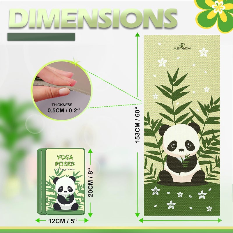 ABTECH Kids Yoga Mat Set - Comfortable Dinosaur Kid Yoga Mat Boy with 12 Yoga Cards, Storage Bag, Beige Play Mat Thick for Gymnastics Mat, Exercise Mat, No-Toxic and Non-Slip for Ages 3-12 - Image 4