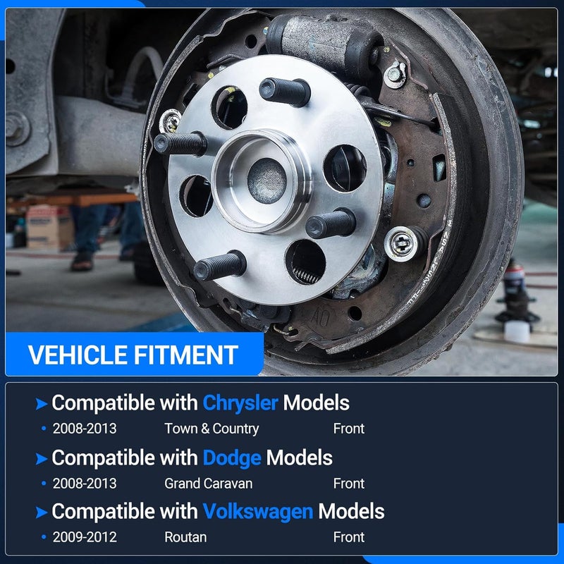 Autoround مجموعة محور العجلة الأمامية والمحامل Autoround 515136 لسيارات كرايسلر تاون آند كونتري، دودج غراند كارافان، فولكس فاجن روتان (2008-2014) - Image 2