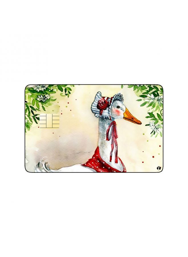 RKN PRINTED BANK CARD STICKER Cute Goose Drawing With Hat And Scarf - Image 2
