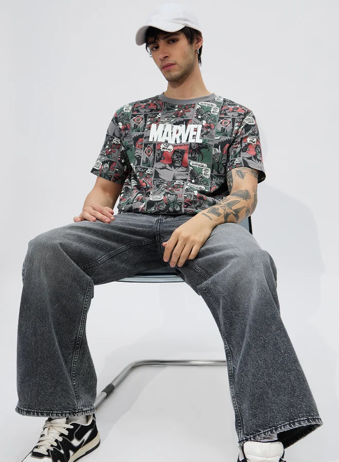 The Souled Store  Men Marvel Comic Print Cotton Regular Fit T-Shirt for Men | Best Price UAE