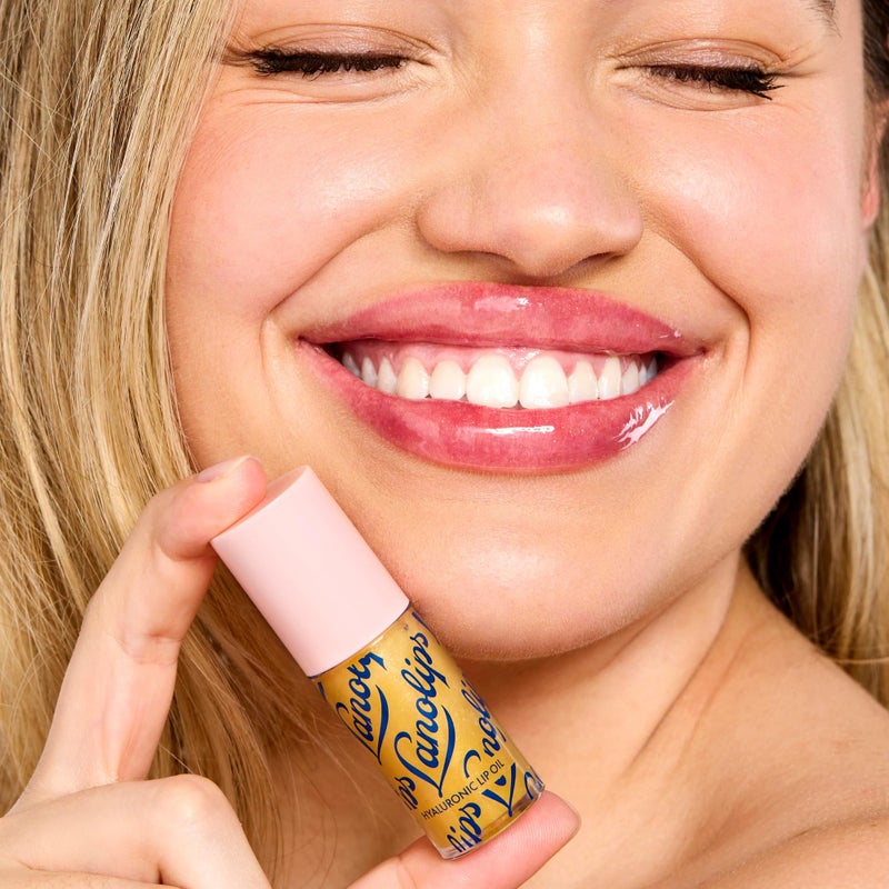 Lanolips Hydrating Lip Oil - Plumping Lip Gloss Infused with Lanolin Oil, Hyaluronic Acid & Vitamin E - Non-Sticky, Glossy Finish Beauty Products - Honey (0.2 Fl oz) - Image 5