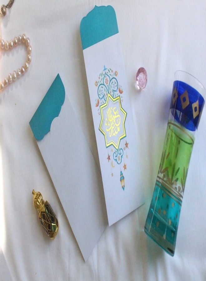 Confetti! (Pack of 10) Eid Money Envelope for Gifting - Eid Mubarak Ramadan Eidi Envelopes - Lanterns and Motif Gold Foil Design - Image 2