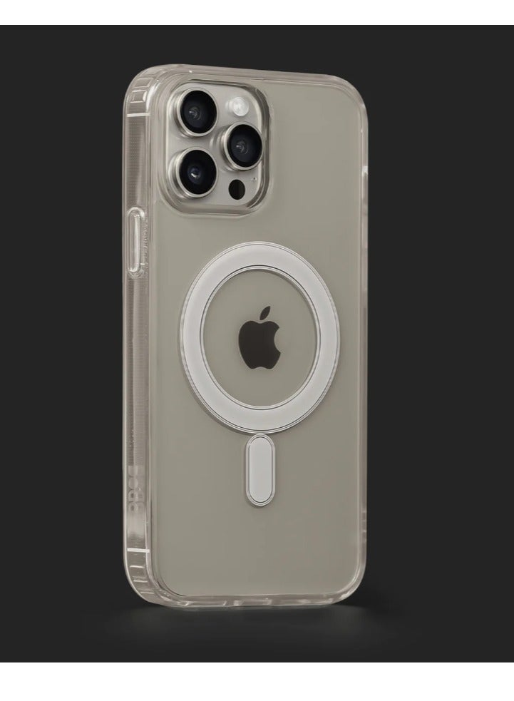 ten.tech Ten tech Magnetic Clear Case Designed for iPhone 15 pro max – Compatible with MagSafe Charger, Support Magnetic Car Mount Wireless Charging, Soft Press Buttons Scratch Resistant ten tech - Image 1
