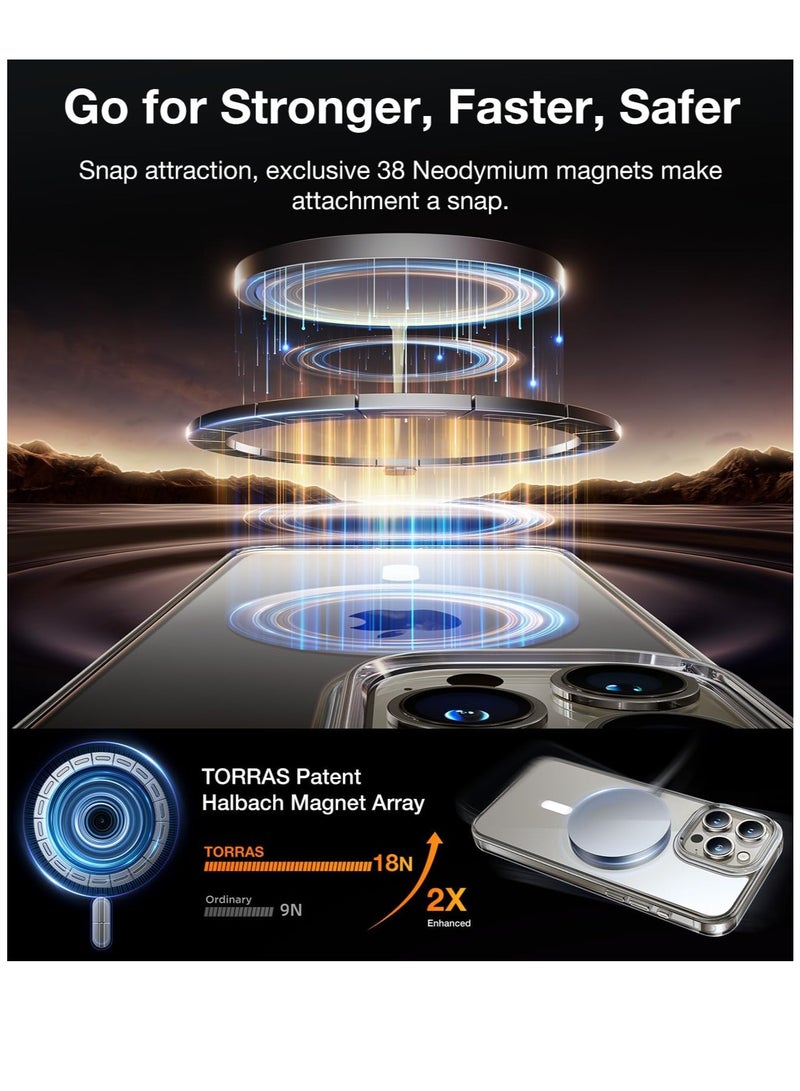 ten.tech Ten tech Magnetic Clear Case Designed for iPhone 15 pro max – Compatible with MagSafe Charger, Support Magnetic Car Mount Wireless Charging, Soft Press Buttons Scratch Resistant ten tech - Image 3