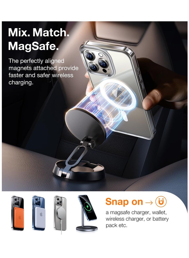 ten.tech Ten tech Magnetic Clear Case Designed for iPhone 15 pro max – Compatible with MagSafe Charger, Support Magnetic Car Mount Wireless Charging, Soft Press Buttons Scratch Resistant ten tech - Image 4