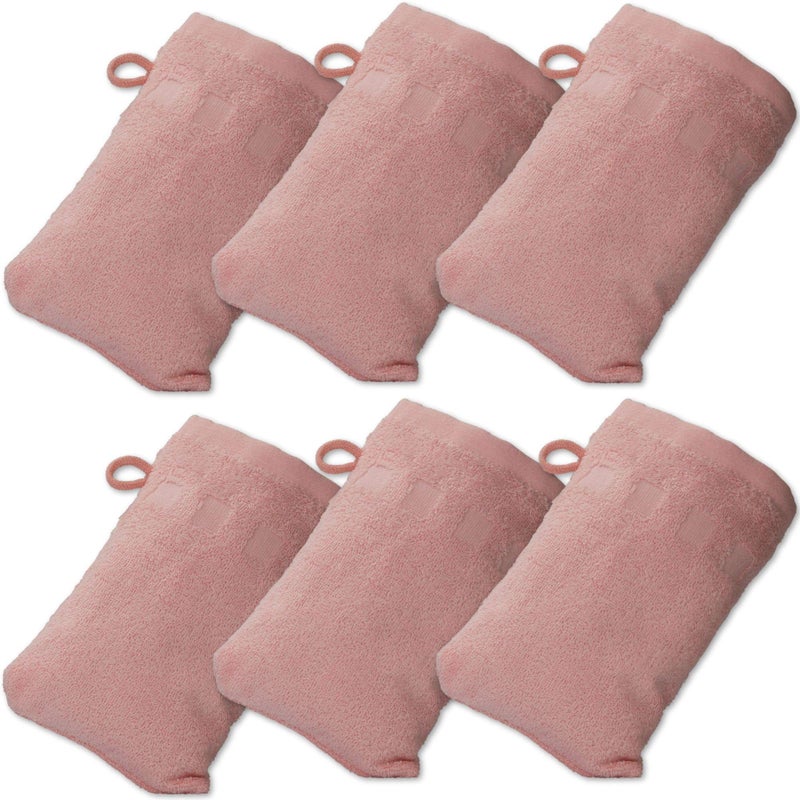 Made Easy Kit Made Easy Kit Bath Mitts  Pack of 6  6 x 9 European Style Washcloth with Loop Pink 6 x 9 inches