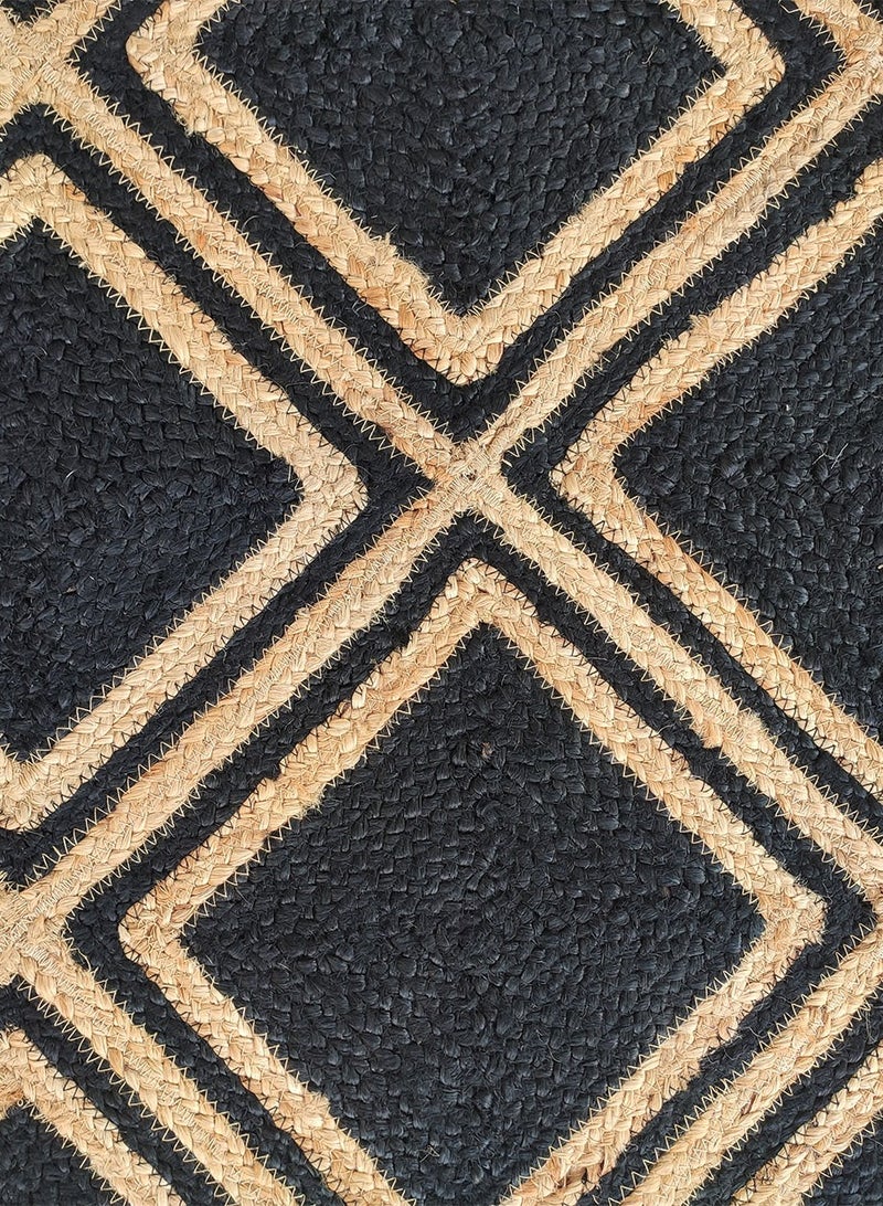 Ramsha Handmade jute rug durable br-038 natural and black color carpet rug rectangular rug for bedroom, living room carpet,dining room. - Image 2