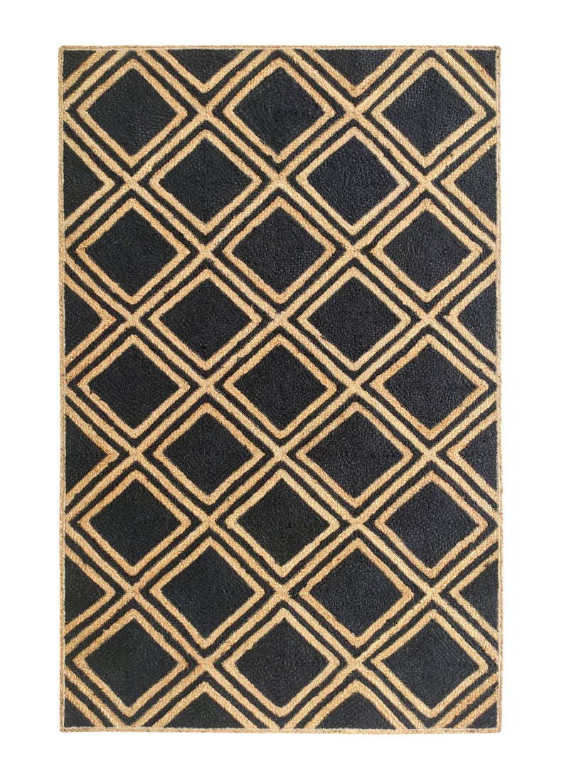 Ramsha Handmade jute rug durable br-038 natural and black color carpet rug rectangular rug for bedroom, living room carpet,dining room. - Image 3