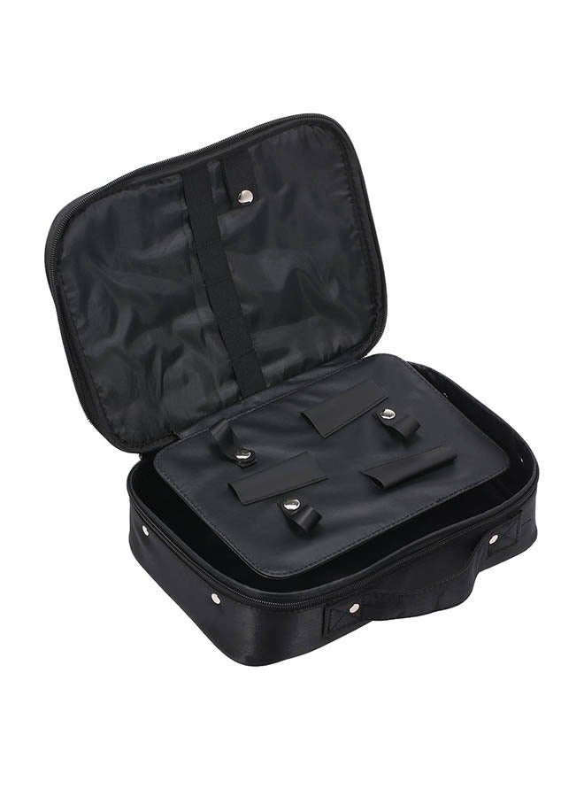 Generic Hair Scissors Case Salon Scissors Storage Bag Stylish and Durable Hairdressing Tool Organizer Multi Layer Space Storage Magnet Buckle Design for Salon Barber Hair Stylist Black  - Image 1