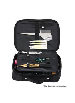Generic Hair Scissors Case Salon Scissors Storage Bag Stylish and Durable Hairdressing Tool Organizer Multi Layer Space Storage Magnet Buckle Design for Salon Barber Hair Stylist Black  - Image 2