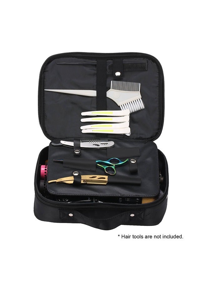 Generic Hair Scissors Case Salon Scissors Storage Bag Stylish and Durable Hairdressing Tool Organizer Multi Layer Space Storage Magnet Buckle Design for Salon Barber Hair Stylist Black  - Image 2