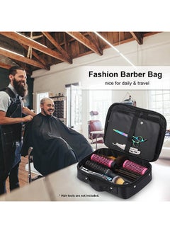 Generic Hair Scissors Case Salon Scissors Storage Bag Stylish and Durable Hairdressing Tool Organizer Multi Layer Space Storage Magnet Buckle Design for Salon Barber Hair Stylist Black  - Image 3