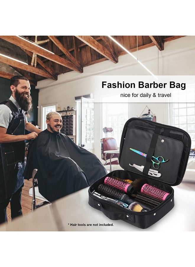 Generic Hair Scissors Case Salon Scissors Storage Bag Stylish and Durable Hairdressing Tool Organizer Multi Layer Space Storage Magnet Buckle Design for Salon Barber Hair Stylist Black  - Image 3