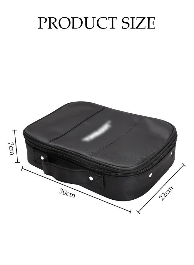 Hair Scissors Case Salon Scissors Storage Bag Stylish and Durable Hairdressing Tool Organizer Multi Layer Space Storage Magnet Buckle Design for Salon Barber Hair Stylist Black - Image 3
