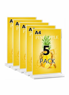 Y&D Acrylic Sign Holder A4 - Double Sided T Shape Table Top Display Stand, Portrait Style Menu Ad Frame  - Image 1