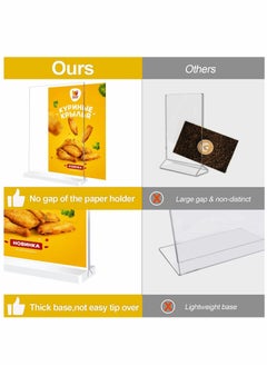 Y&D Acrylic Sign Holder A4 - Double Sided T Shape Table Top Display Stand, Portrait Style Menu Ad Frame  - Image 3