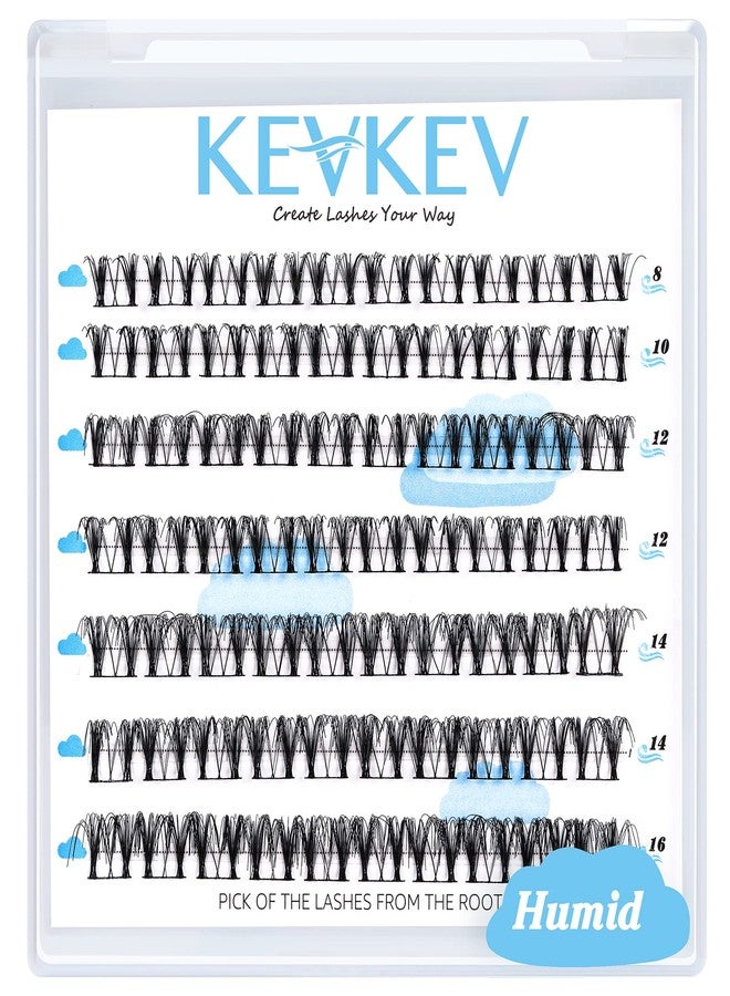 KevKev Lash Clusters 70 Pcs Cluster Lashes Eyelash Clusters DIY Cluster Eyelash Extensions Individual Lashes Thin Band & Soft(Humid,D-8-16mix) - Image 1