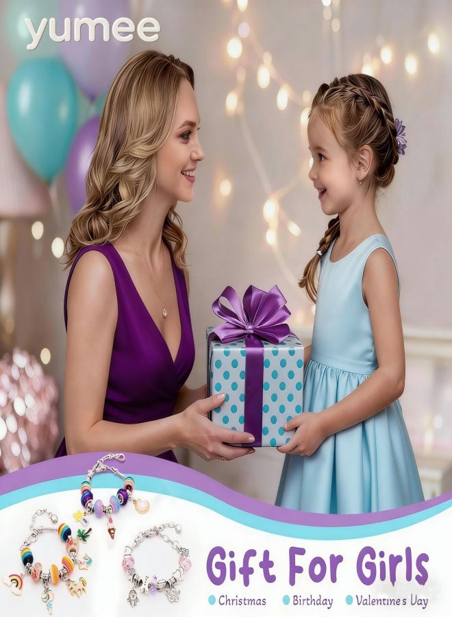 يمي مجموعة صنع أساور ساحرة للبنات من عمر 8-12 سنة، تتضمن مجموعة مجوهرات يونيكورن وحورية البحر، هدية إبداعية ولعبة. - Image 2