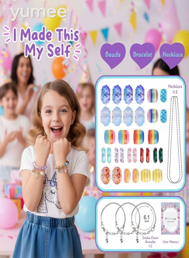 يمي مجموعة صنع أساور ساحرة للبنات من عمر 8-12 سنة، تتضمن مجموعة مجوهرات يونيكورن وحورية البحر، هدية إبداعية ولعبة. - Image 5