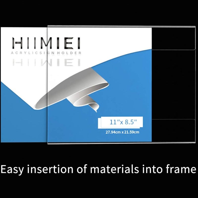 TPGP HIIMIEI Acrylic Wall Sign Holder 8.5 x 11 Inches Horizontal 12 Pack - Image 3