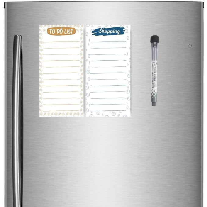 AccuPrints Magnetic to Do List Shopping List Combo | Size 11 x 4 inch or 27x10 cm | Reusable Dry Erase Marker Vinyl Magnetic eraseable Sheet Board with Magnetic Marker - Image 2