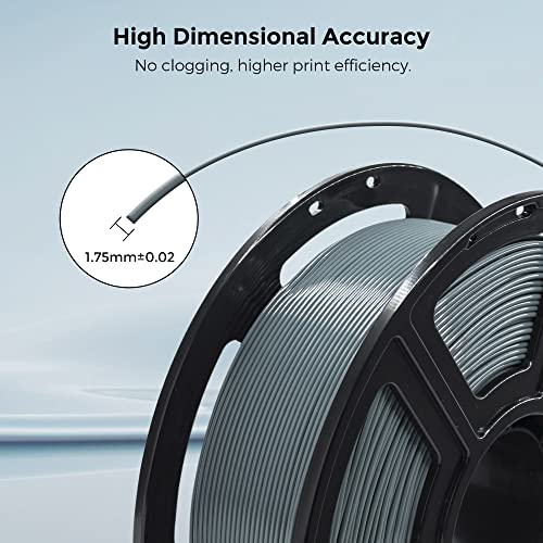 FLASHFORGE 3D Printer Filament, PLA PRO Filament 1.75mm, 1KG Spool (2.2lbs), Dimensional Accuracy +/- 0.02mm for FDM 3D Printers, Better Tenacity & No Knotting (Grey) - Image 5