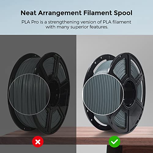 FLASHFORGE 3D Printer Filament, PLA PRO Filament 1.75mm, 1KG Spool (2.2lbs), Dimensional Accuracy +/- 0.02mm for FDM 3D Printers, Better Tenacity & No Knotting (Grey) - Image 4