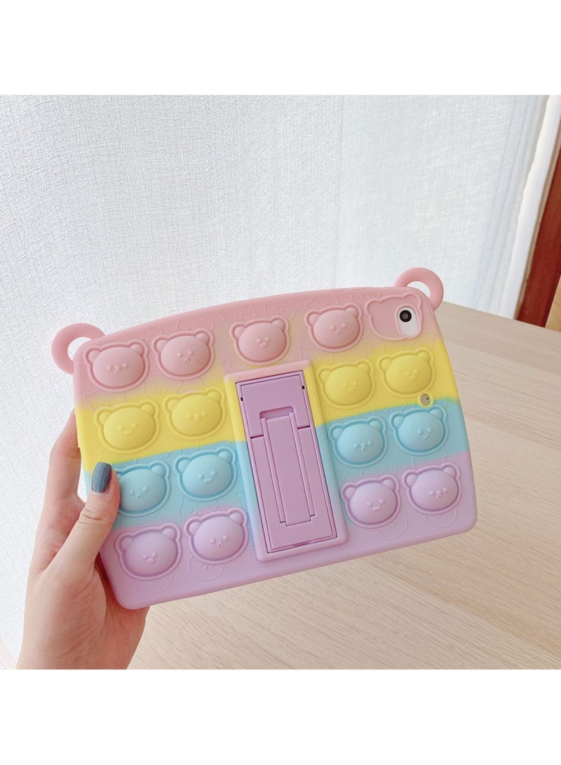 عام حظر samsung Galaxy Tab A9 Plus 11 سنتمتر 2023 الحجر، 360° تدوير العطارة شريط أداة مرجعية مضبوطة ويسطوء Cute Cat Silicone شبه الحجر الحماية الورقية المحمية للأطفال - Image 2