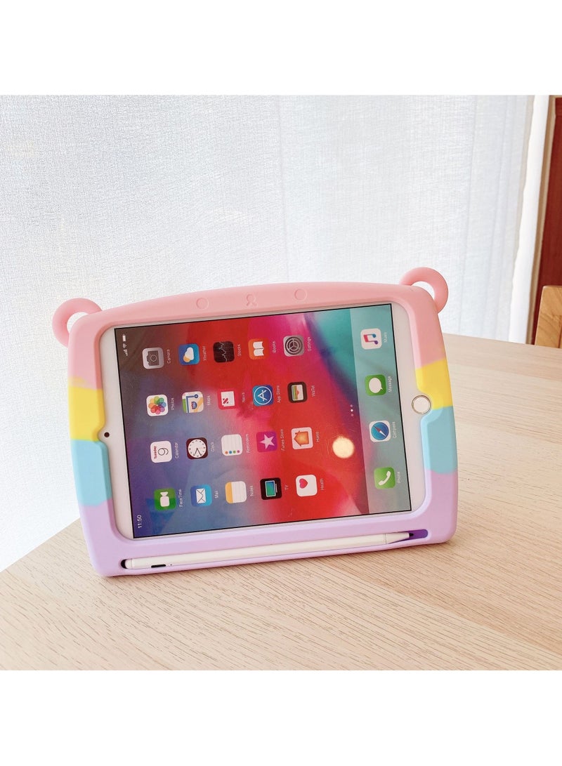 عام حظر samsung Galaxy Tab A9 Plus 11 سنتمتر 2023 الحجر، 360° تدوير العطارة شريط أداة مرجعية مضبوطة ويسطوء Cute Cat Silicone شبه الحجر الحماية الورقية المحمية للأطفال - Image 3