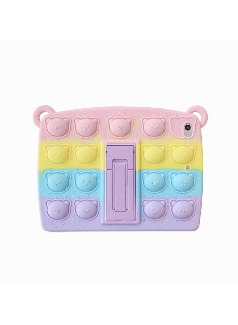 عام حظر samsung Galaxy Tab A9 Plus 11 سنتمتر 2023 الحجر، 360° تدوير العطارة شريط أداة مرجعية مضبوطة ويسطوء Cute Cat Silicone شبه الحجر الحماية الورقية المحمية للأطفال - Image 1