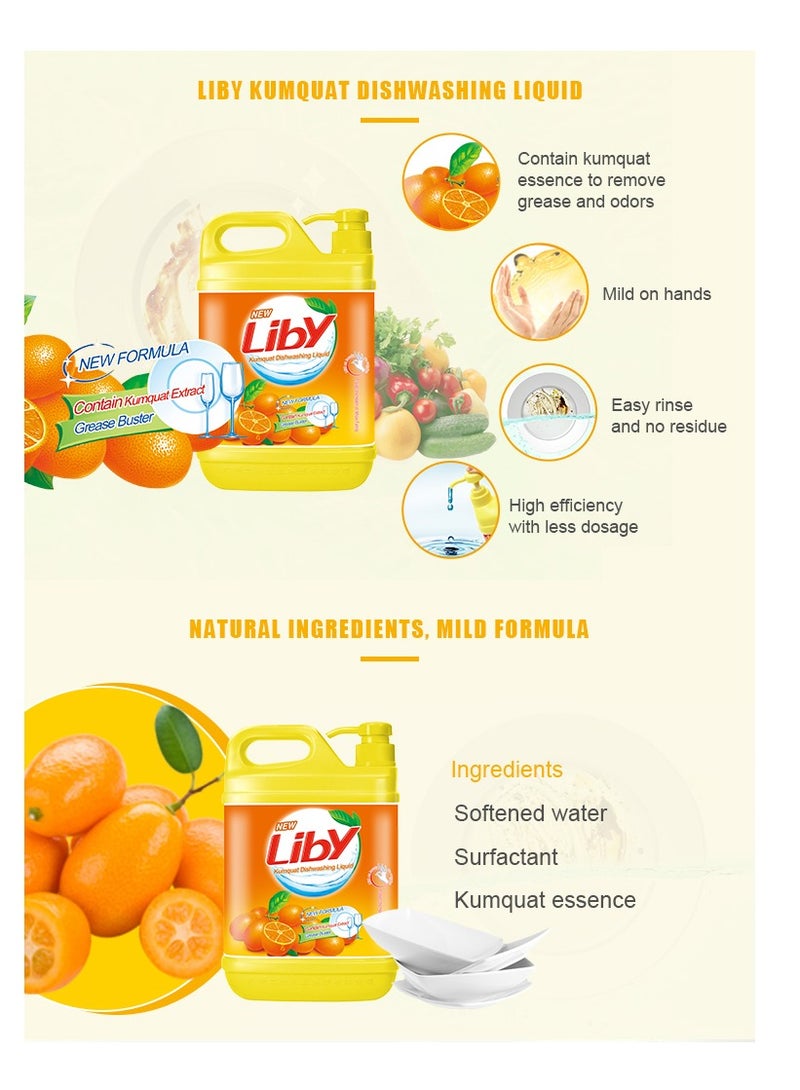 Liby Kumquat Dishwashing Liquid 1.5kg | No.1 Cleaning Brand in China - Image 3