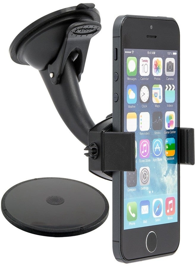 ARKON Mounts Suction Cup Phone Holder, Works on Dash and Windshield, Strong Spring-Loaded Holder, Adjustable Arm, Sticky Dash Suction, Compatible with iPhone, Galaxy, Pixel and More - Image 1