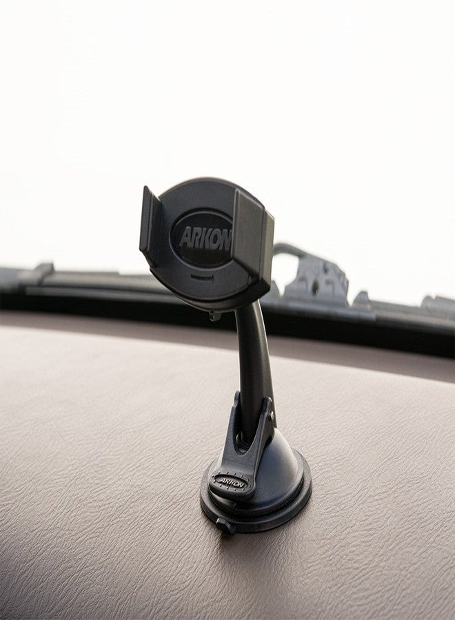 ARKON Mounts Suction Cup Phone Holder, Works on Dash and Windshield, Strong Spring-Loaded Holder, Adjustable Arm, Sticky Dash Suction, Compatible with iPhone, Galaxy, Pixel and More - Image 2