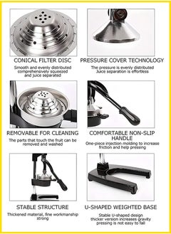 ELTRAZONE Professional Manual Metal Hand Citrus Juicer Lemon Squeezer With Lever Lime Orange Pomegranate Grapefruit Fresh Healthy Large Juice Presser Extractor Machine  - Image 4