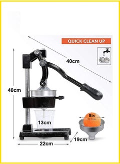 ELTRAZONE Professional Manual Metal Hand Citrus Juicer Lemon Squeezer With Lever Lime Orange Pomegranate Grapefruit Fresh Healthy Large Juice Presser Extractor Machine  - Image 3