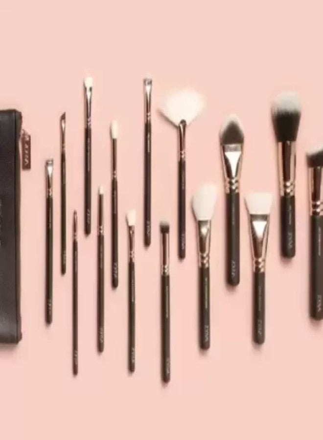 FEELHIGH فرشاة مكياج فيلهاي، لون ذهبي وردي (عبوة من 15 قطعة) - Image 3