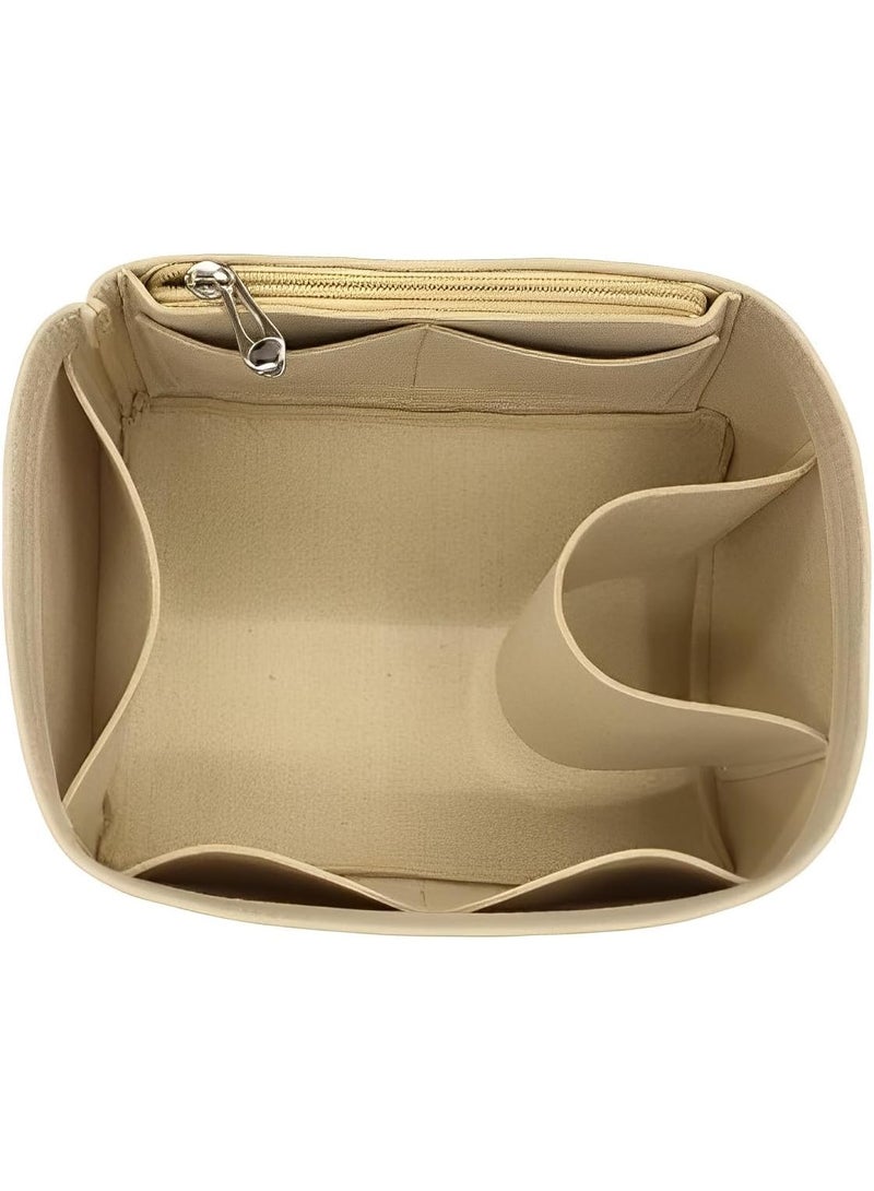NOSKIN Felt Handbag Organizer Insert with Zipper for Picotin 18/22, Beige,Small - Image 2