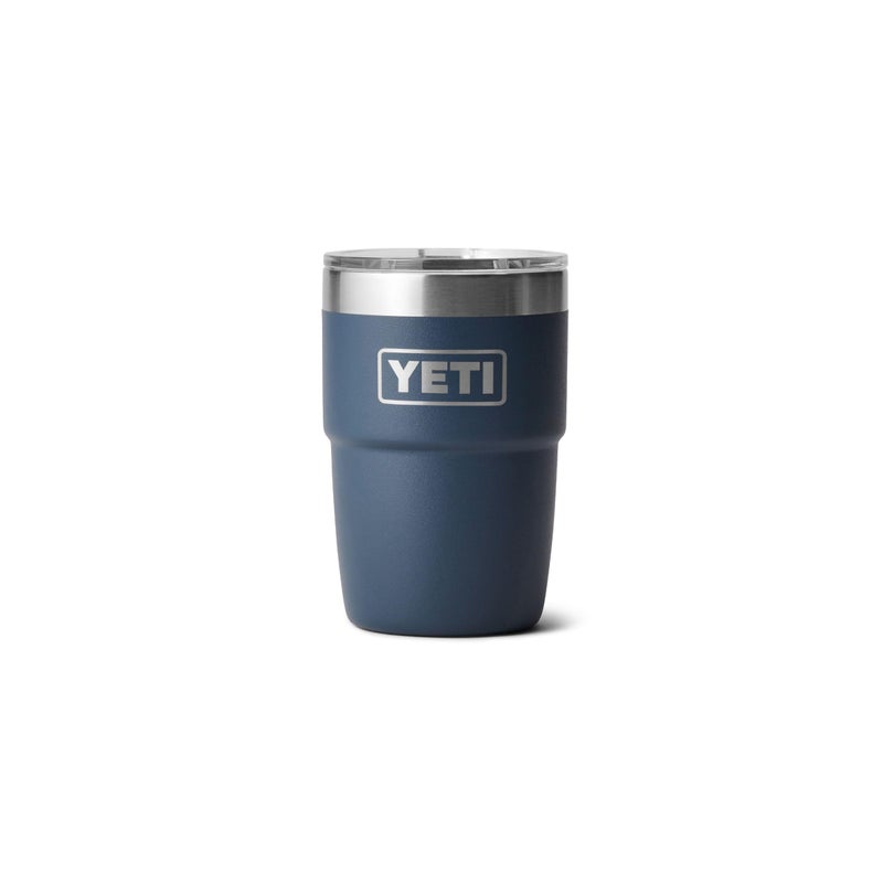 YETI Rambler 8 oz Insulated Coffee Mug with Lid - Stackable Double-Wall Vacuum Insulated Coffee Cup - DuraSip Ceramic Lining - Barista-Friendly Design - Stainless Steel - Dishwasher Safe, Navy - Image 1