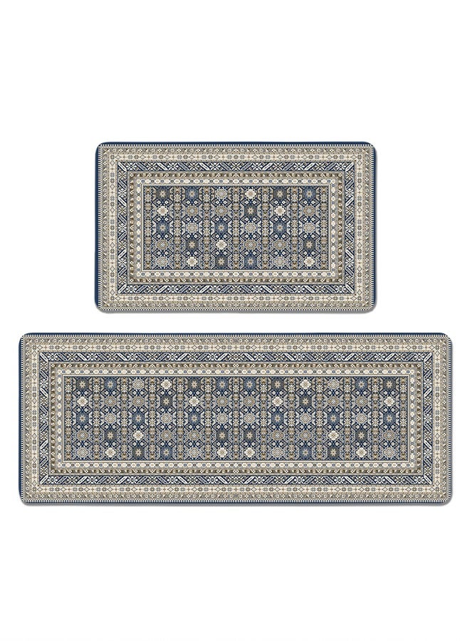 2 PCS Kitchen Floor Mats Rugs Set, Cushion Floor Carpet, Waterproof, Oil Resistant and Anti-Fatigue PU Standing Mat for Kitchen, Floor, Office, Sink, Laundry 45*75CM+45*120CM - Image 1